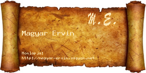 Magyar Ervin névjegykártya