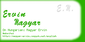 ervin magyar business card